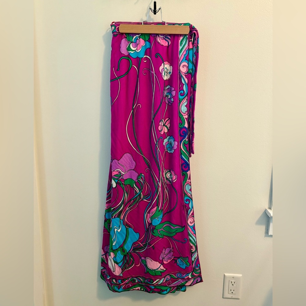 Vintage Pink Floral Maxi Skirt